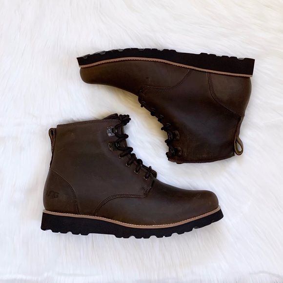 UGG Men’s Ritter Chestnut Leather Waterproof Boots - Picture 6 of 8